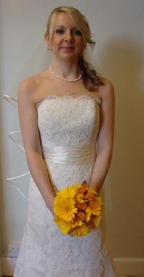 Gerbera posy with butterflies