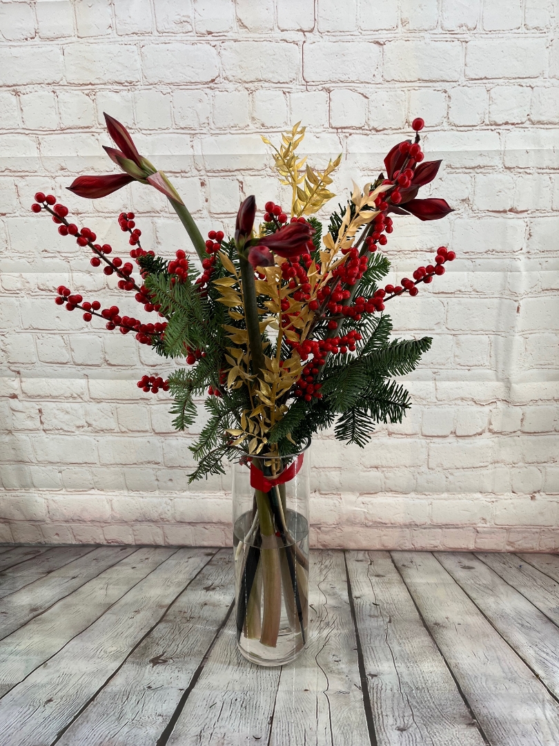 Amaryllis Festive Vase