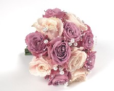 Roses and pearls hand tied