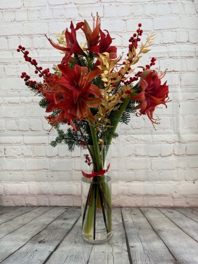 Amaryllis Festive Vase