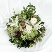 Textured Green and White posy pad