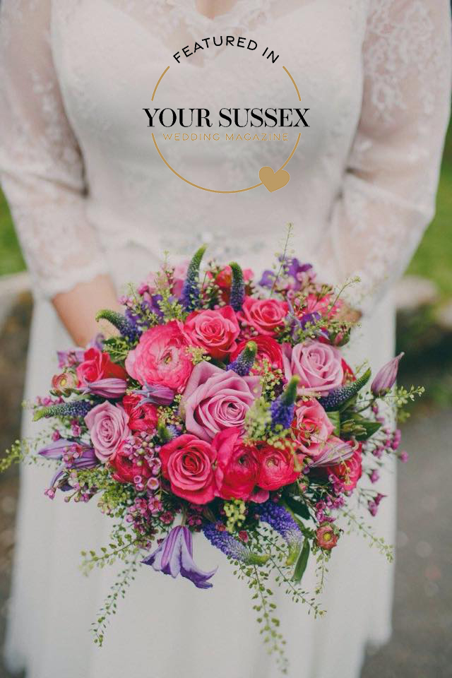 Wedding flowers in Sussex, brides bouquet